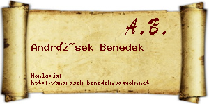 Andrásek Benedek névjegykártya