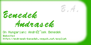 benedek andrasek business card